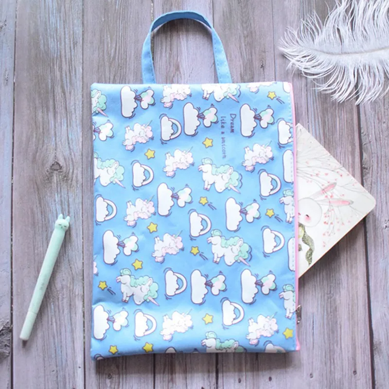 

1 Pcs Popular Unicorn Colorful File Bag Document Bag File Folder Stationery Filing Production