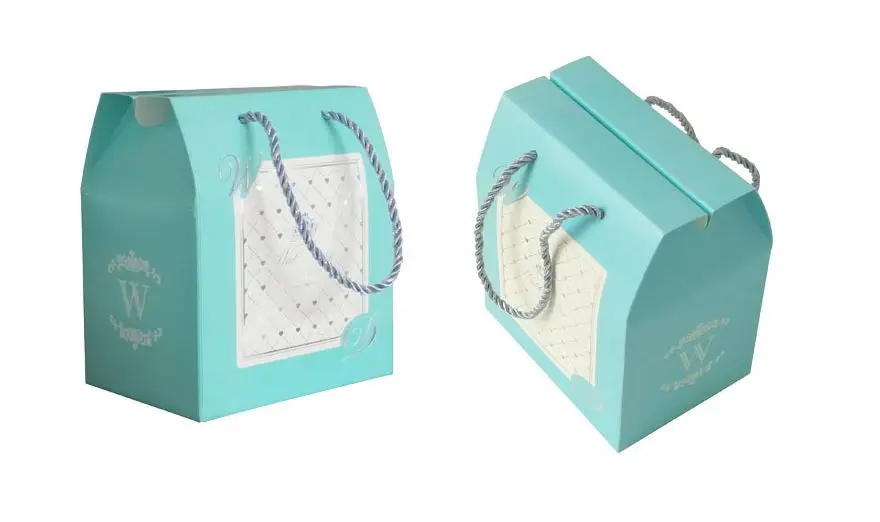 20pcs Blue Paper Wedding Gifts Box For Guests Kraft Candy Large Cardboard Boxes Party Packaging Gift |