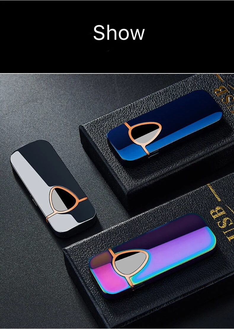 Ультра-тонкий USB сигареты Зажигалка Touch Индукционная автомобилей электрические зажигалки, сигареты зарядки электронных устройств для курения