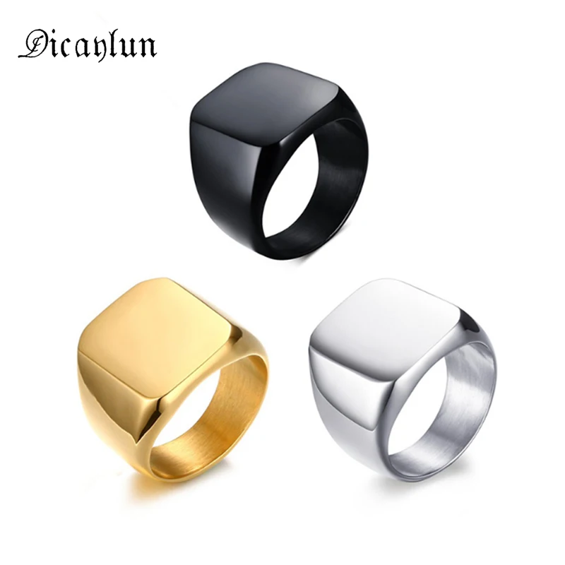 Кольцо DICAYLUN мужское из нержавеющей стали ювелирное изделие черного и золотого