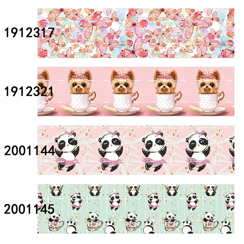 

(50 yards/lot) 2020 new 38mm 50mm 75mm cute dog and panda printed cartoon ribbon