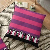 cat paw pink and purple stripes printed decorative cushion sofa cover pillow pillowcase decorations for home decor pillow cover