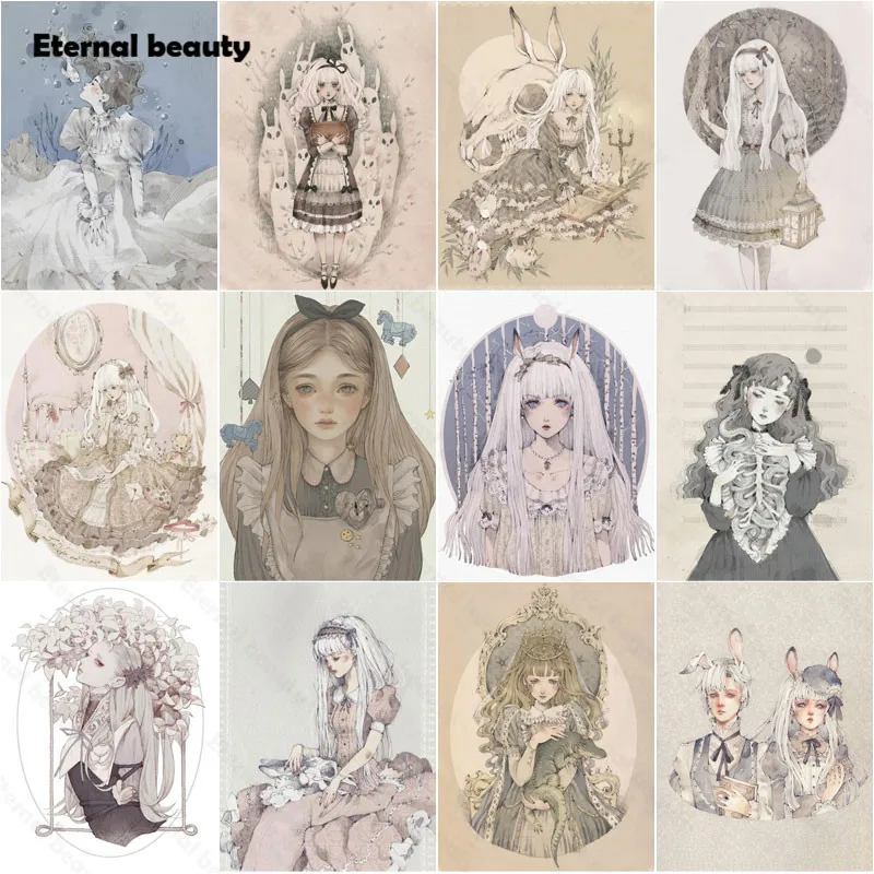 

Diamond Painting Anime Girls Lovely Girls Full Diamond Embroidery Mosaic Art Painting Cross Stitch Kits Full Drill Home Decor