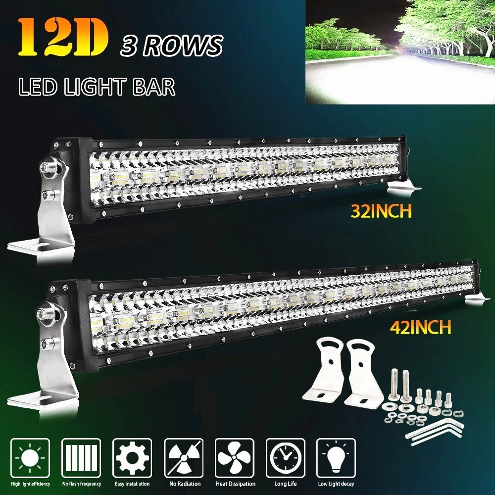 

CO LIGHT 3-Rows LED Bar 12D 22 32 42 50 52 inch LED Light Bar Combo for Lada Driving Offroad Boat Tractors Truck 4x4 SUV 12V 24V