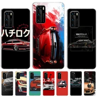 japan jdm sports car case for huawei p50 p40 p30 p20 p10 lite printing pattern cover for huawei mate 20 10 pro anti fall coque