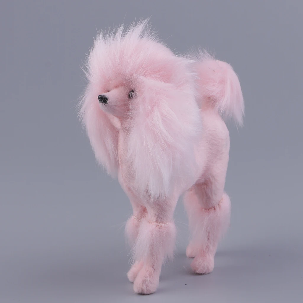 

4 Inch Adorable Pink Poodle Figure Puppy Dog Ornament Decoration for Home Office