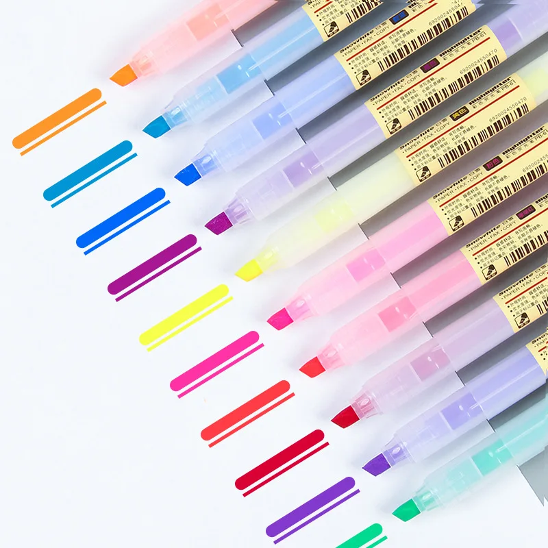 Милые пластиковые маркеры-хайлайтеры 10 цветов акварельные ручки Kawai для