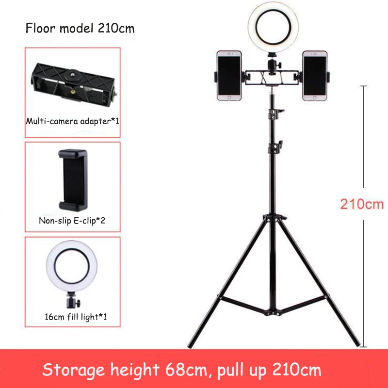 Светодиодный кольцевой светильник 16 см USB Питание мобильный телефон держатель со