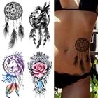 Татуировка Временная водостойкая для женщин, наклейка-Ловец снов, флеш-татуировки, Лев, цветы, боди-арт, рука, искусственное тату