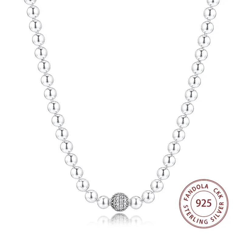 Женское ожерелье из серебра 925 пробы с бусинами и подвесками | Украшения