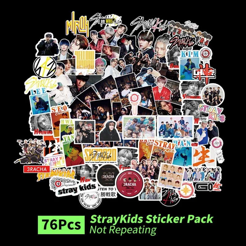 

Kpop Stray Kids Stickers EXO NCT STRAYKIDS TWICE GOT7 SEVENTEEN TXT Character Sticker For Luggage Laptop Notebook Mobile DIY