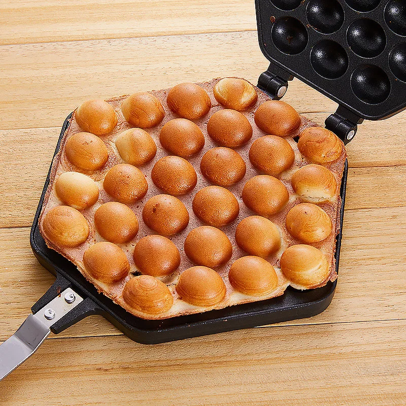 QQ Egg Bubble Cake Baking Pan Mold Eggettes Iron Aluminum Hongkong Waffle Maker Mould Non-stick Coating DIY Muffins Plate images - 6