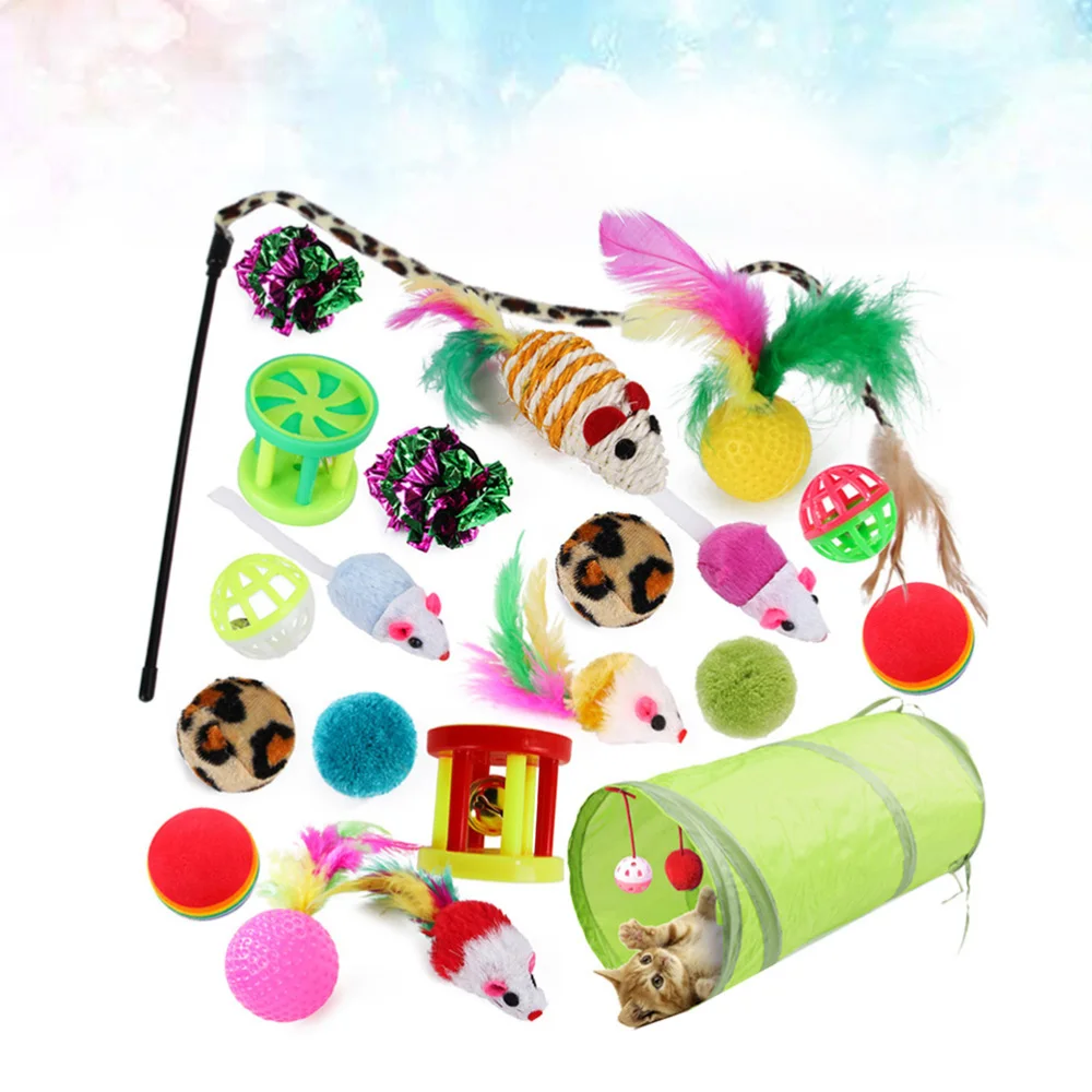 

21pcs Pet Cat Toys Supplies Cat Teaser Stick Cat Teasing Toys Pet Supplies