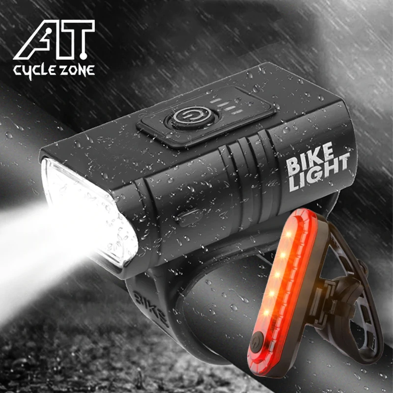 

2*T6 LED Bike Light Front 1200LM USB Rechargeable Power Bank Flashlight for Bike Accessories Cycling Lamp 6 Modes Bicycle Light