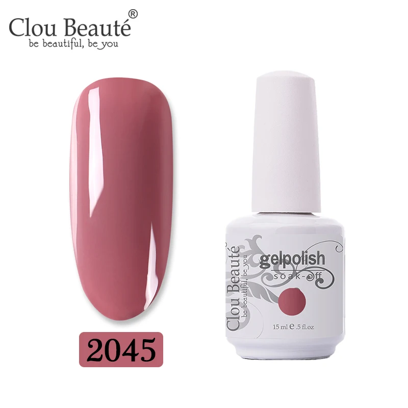 2045 Clou Beaute 15 мл телесный цвет серия Гель лак для ногтей дизайн ногтей строитель гель для полуперманентного лака - Цвет: 2045