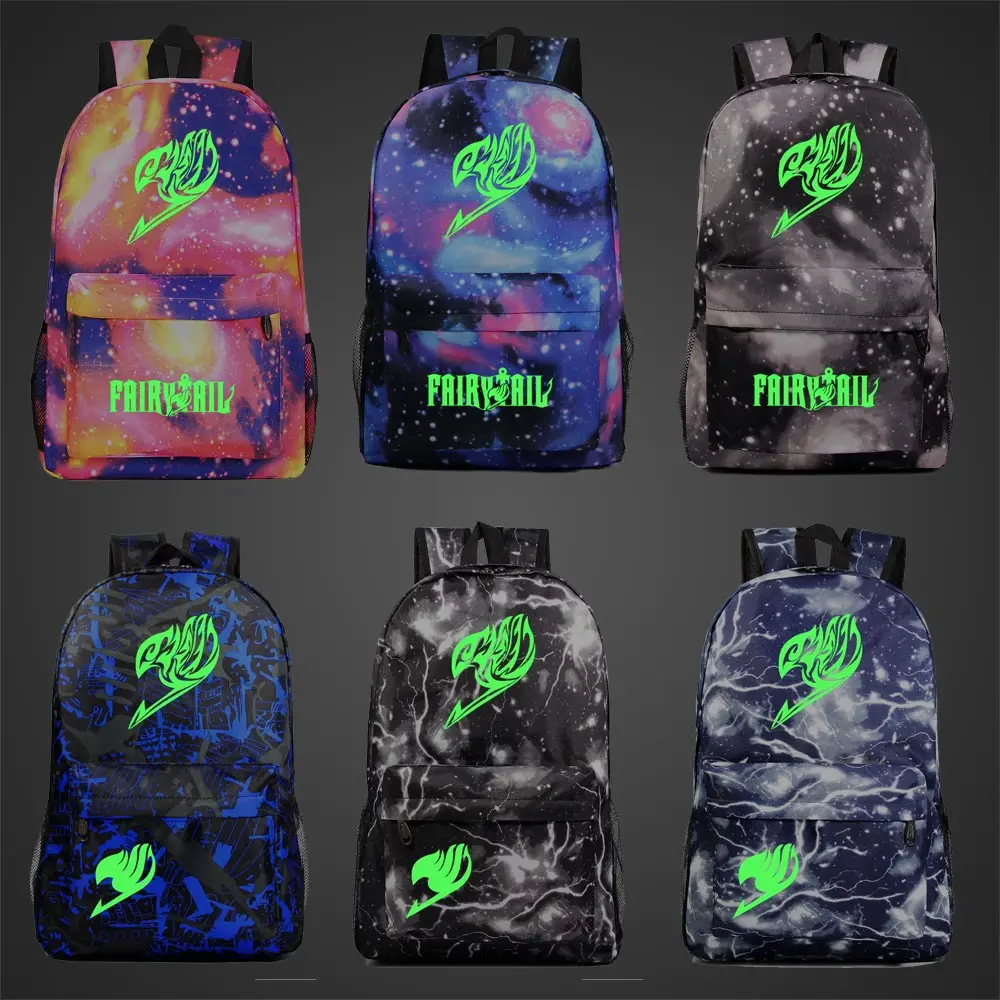 Светящийся школьный ранец с аниме зеленсветильник светом для мальчиков и