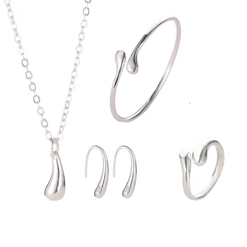 Очаровательное ювелирное изделие сталь элегантное ожерелье серьги Набор