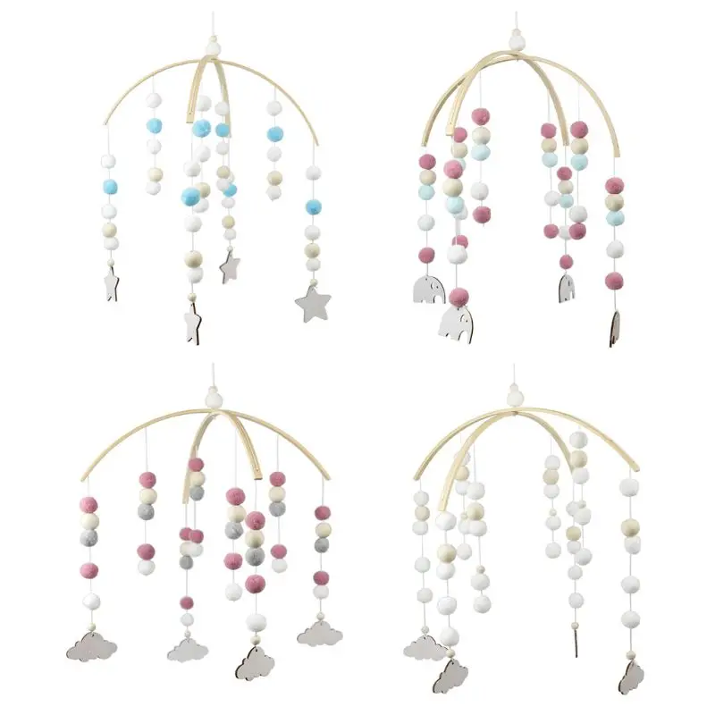

Baby Crib Nordic Style Mobile Rattles Toy Wool Balls Wind Chime Newborn Baby Toys Cot Hanging Bed Bell Infant Room Decoration