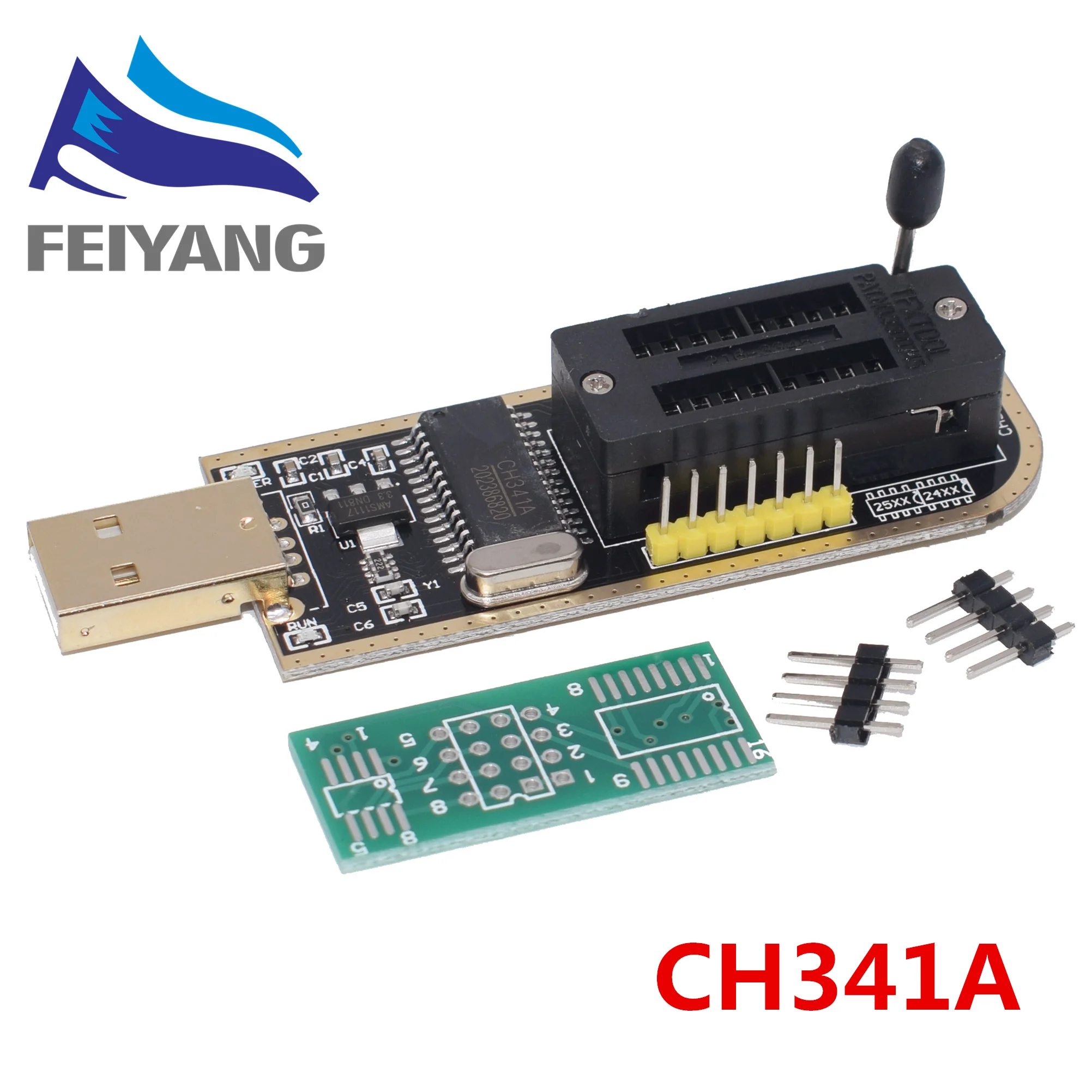 1 шт. CH341A 24 25 серии EEPROM флэш-память биос USB программист модуль+ SOIC8 SOP8 тестовый зажим для EEPROM 93CXX/25CXX/24CXX - Цвет: CH341A