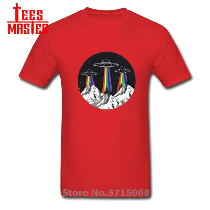 Футболка мужская Радужная с инопланетянином модная хипстерская рубашка из