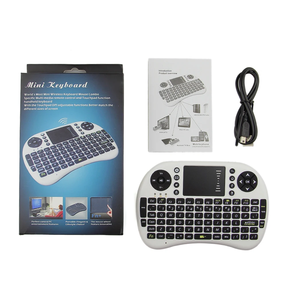 i8 Mini Wireless Keyboard Fly Air mouse TV Remote control with Russian English layout for Laptop Tablet pc Android Smart BOX | Электроника