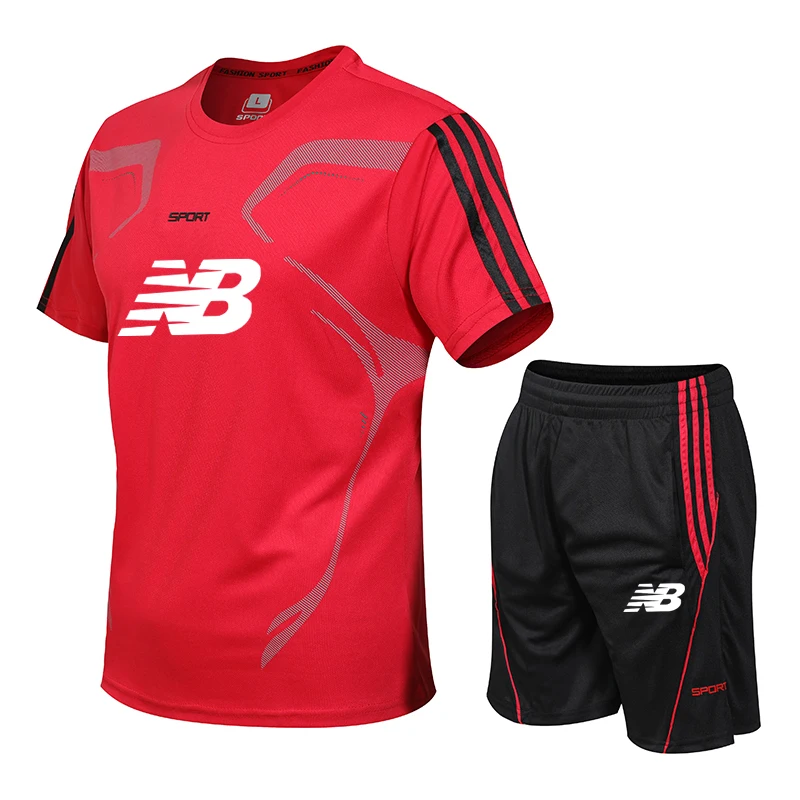 Новинка мужская спортивная одежда лето 2021 Мужская футболка из двух предметов с