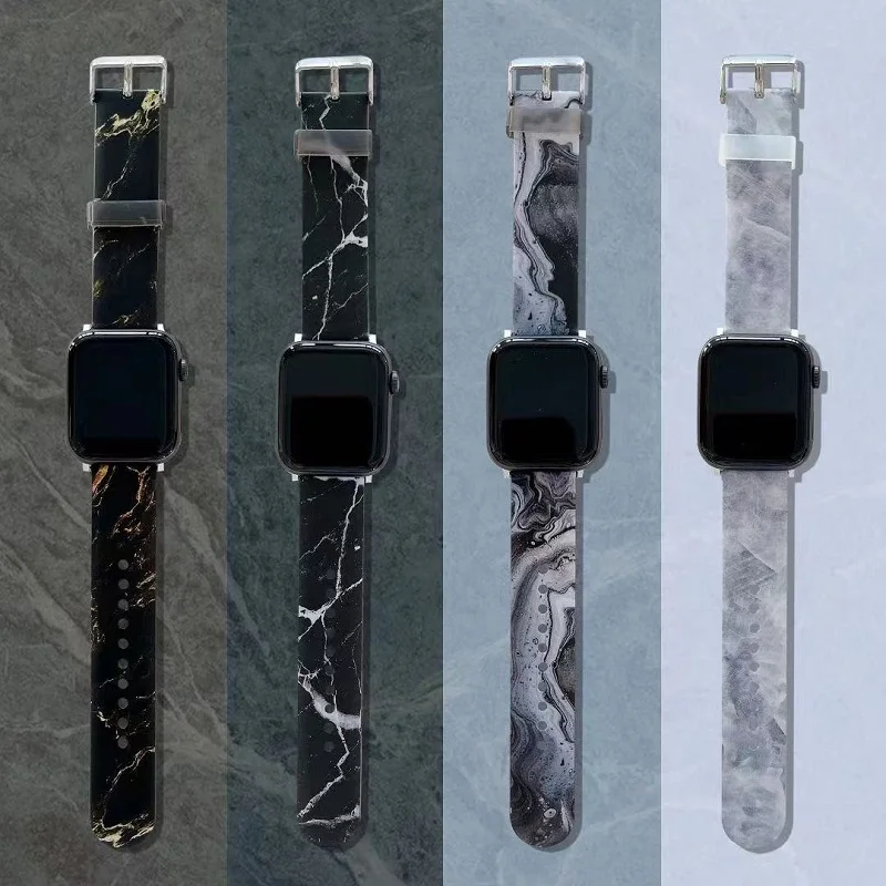 

Ремешок для часов Apple watch 38, 40, 42, 44 мм, с мраморным рисунком