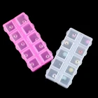 UPGFNK прозрачная маленькая прямоугольная пластиковая коробка для хранения 10 ячеек, Упаковочный Инструмент, коробка для ювелирных изделий, бусин, чехол, органайзер для рукоделия