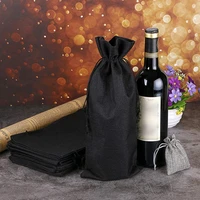 10pcs jute burlap wine bags drawstring hessian cloth bottle gift bags for blind taste halloween party holiday giving