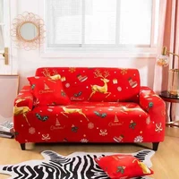 christmas decoration sofa cover elastic sofa covers for living room polyester stretch sofa cover elk snowflake pattern couch set