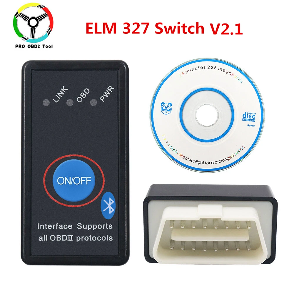 Супер Мини ELM327 Bluetooth ELM 327 переключатель V2.1 Кнопка ВКЛ/ВЫКЛ OBD2 автомобильный