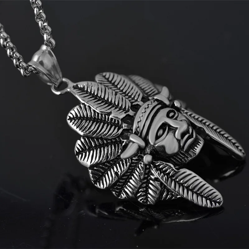 Титановая сталь южноамериканские индийские ожерелье с подвеской в форме головы