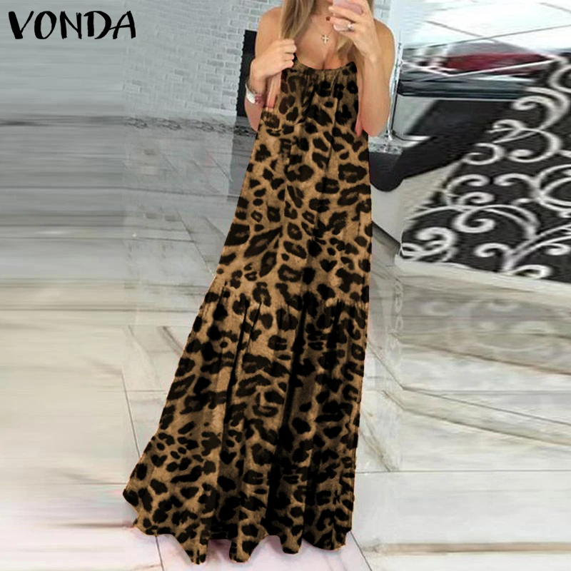 Длинное платье макси VONDA женские сексуальные винтажные Длинные платья без