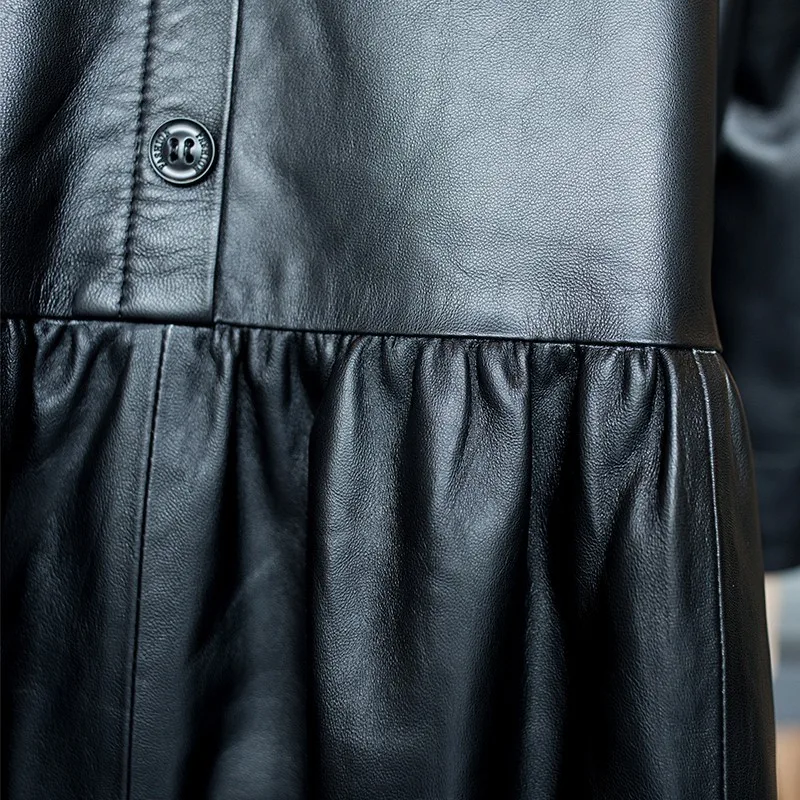 Женская Асимметричная накидка из овечьей кожи однобортный пуловер в стиле рок