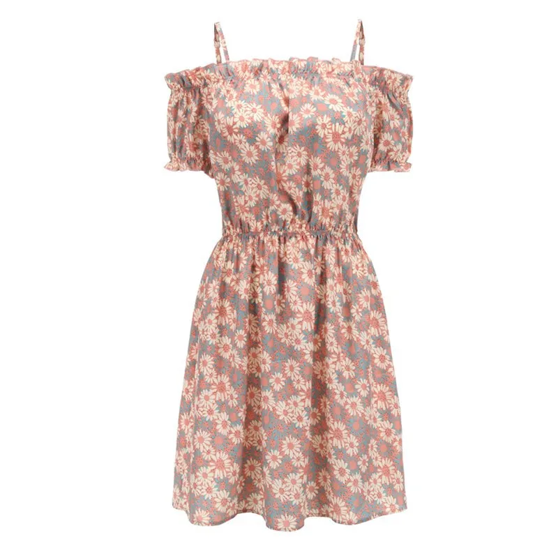 

Traf Summer Women's Dress 2021 Y2k Floral One Shoulder Sling High Waist Sexy Summer Dresses Sukienka Birthday Outfits For Women