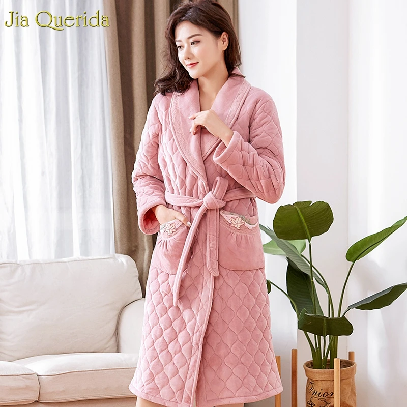 Новый розовый женский банный халат толстый флисовый большого размера с 3 слойной