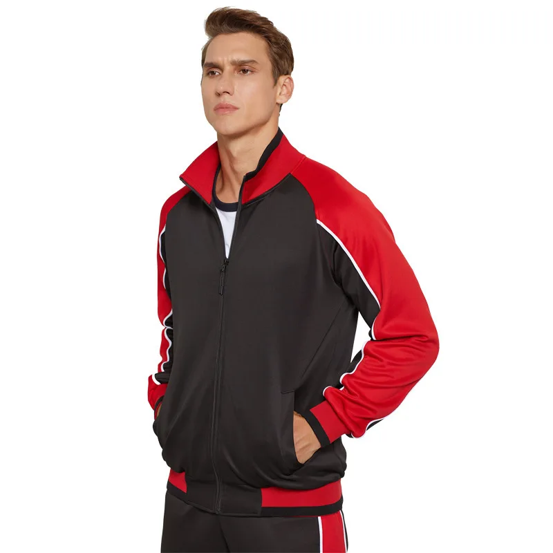 

2021Spring and Autumn New Men's Suit Long-sleeved Sports Zipper Cardigan Fashion Stitching Men's Clothing Streetwear Men Sets