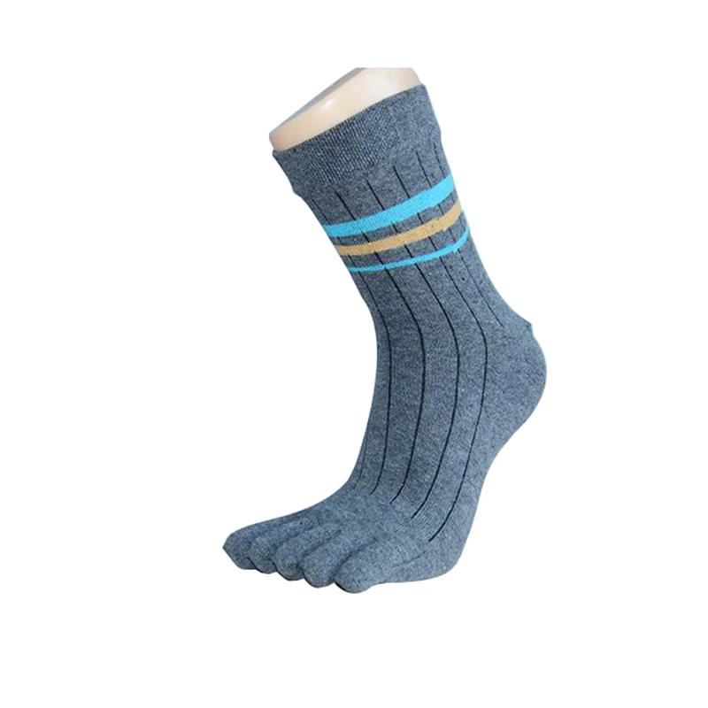 5 цветов Осень зима мужские носки средней длины деловой стиль дышащие в полоску с