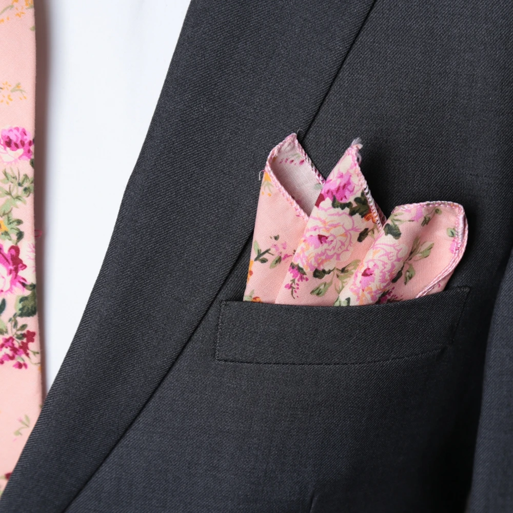 

Cotton Floral cravat PracticalMen pocket square formal wedding 22*22cm dress