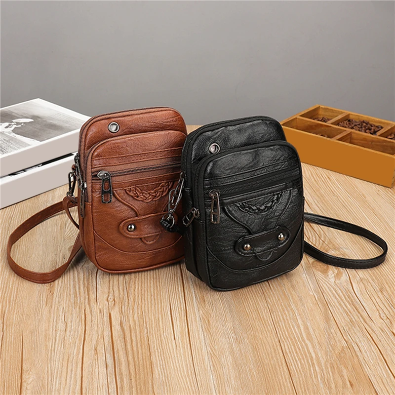 

Women Bag Purse Quality Casual Shoulder Bag Vintage Crossbody Bag Multi-layer Soft Messenger Bag Adjustable Women Handbag Purse