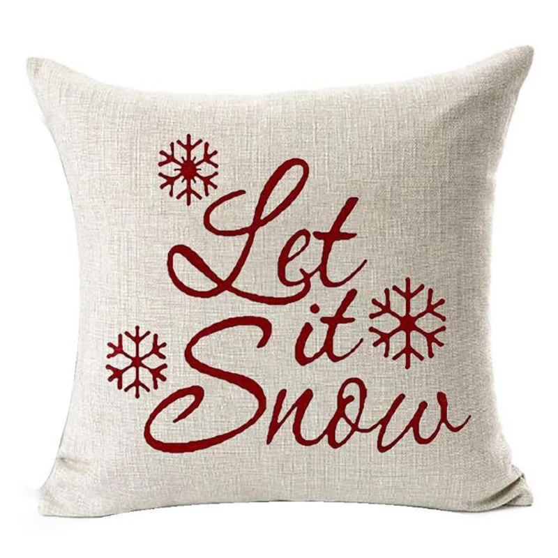 

1 Pc 45X45cm Christmas Cushion Cover Pillowcase Sofa Red Pillow Cases Cotton Linen Pillow Covers Home Holiday Decoration