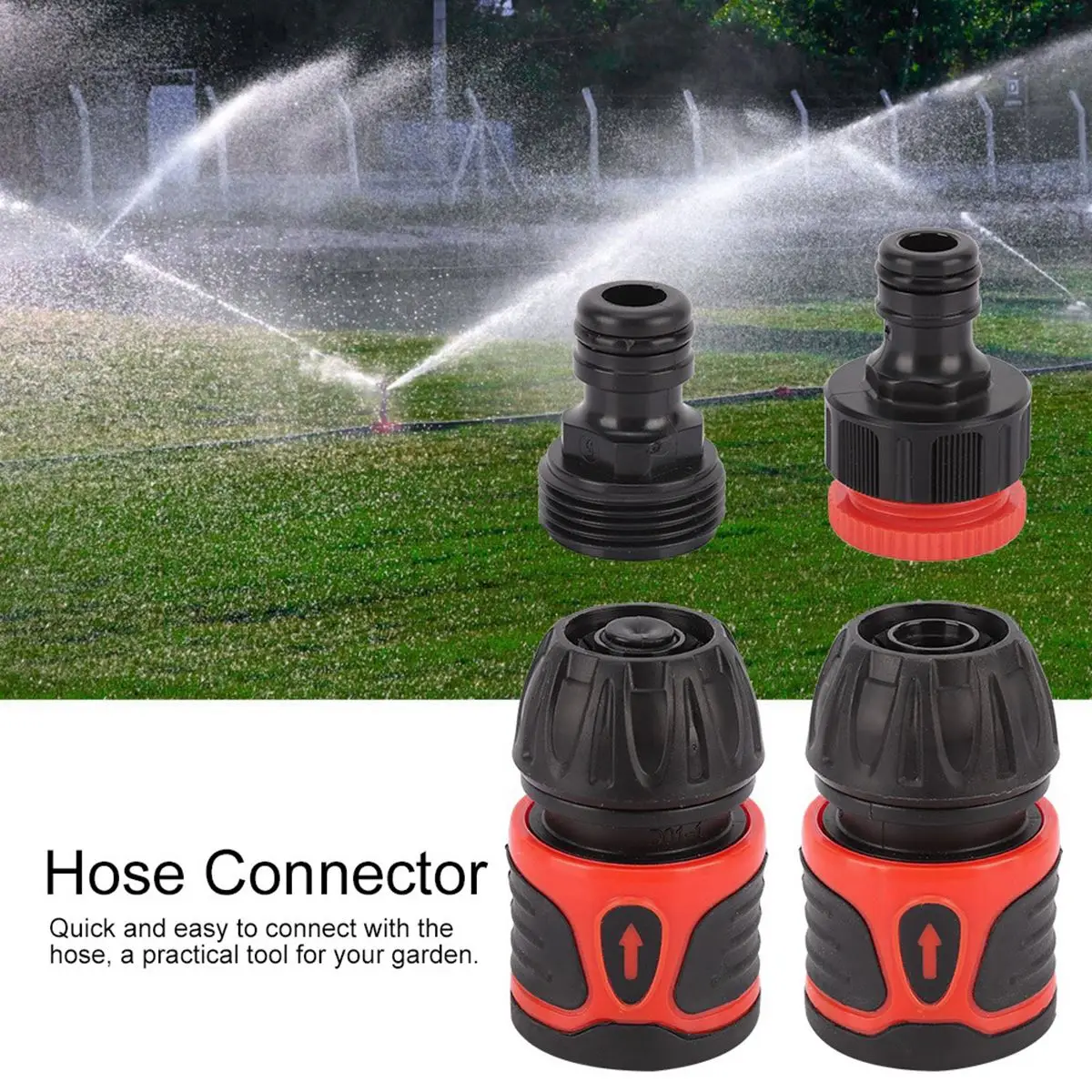 

Garden Hose Quick Connector Water Pipe Adapter Kit Home Gardening Accessories for 1/2 Hose 4Pcs