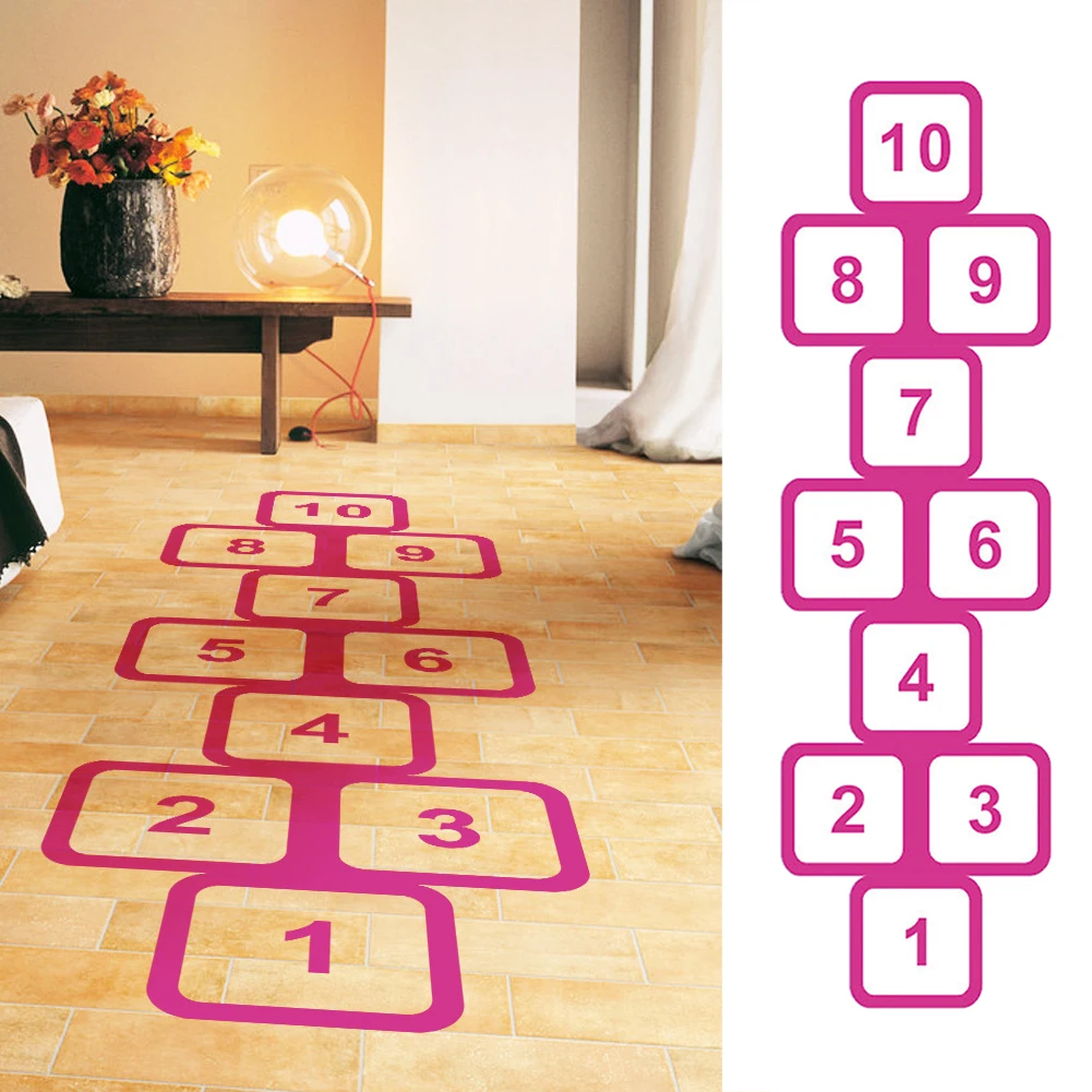 

PVC Family Game Home Decoration Wall Bedroom Childhood Memories Kids Room Nursery Hopscotch Floor Sticker Children Art Mural