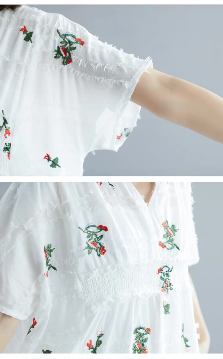 

Vest + Loose Dress Cotton Linen Summer Dress for Pregnant Women Maternity V-neck Clothes for Pregnancy Embroidery Pregnant Dress