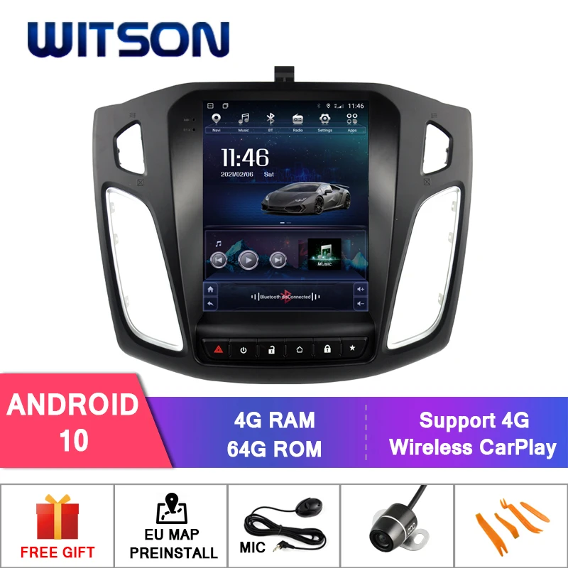 WITSON Android 10 0 Тесла стиль для FORD FOCUS 2012 2017 4 Гб 64 автомобильное радио мультимедийный