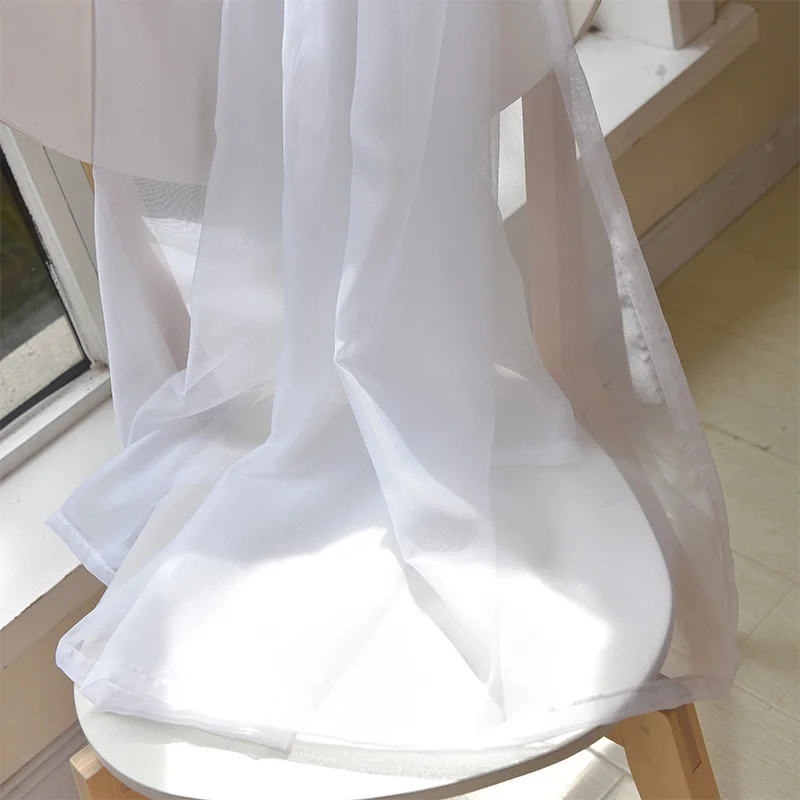 

White Curtains Solid White Tulle Modern Curtains for Living Room Transparent Tulle Curtains Window Sheer for the Bedroom