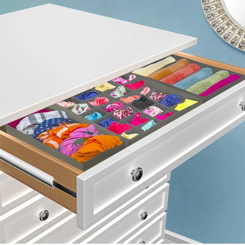 Складной разделитель выдвижных ящиков 4 предмета нижнее белье органайзеры для