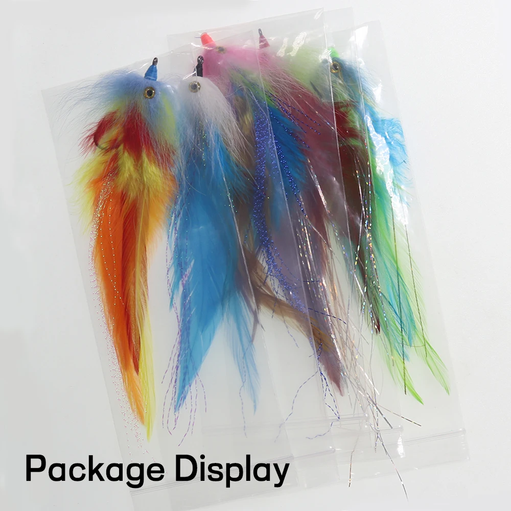 Elllv 2 шт. разноцветные стримеры летать в морской воде № 2/0 приманка для ловли рыбы