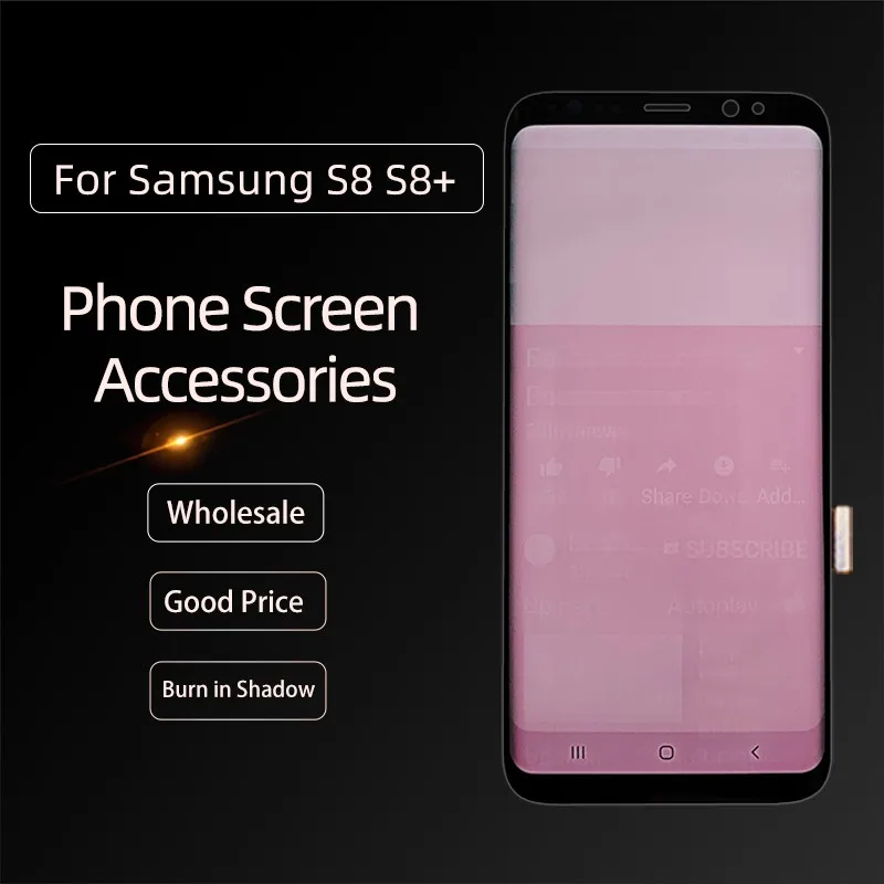 Фото Оригинальный сенсорный экран в сборе для Samsung Galaxy S8 LCD AMOLED Burn In с рамкой G950F G950U Plus Оригинальный сенсорный экран в сборе для Samsung Galaxy S8 LCD AMOLED Burn In с рамкой G950F G950U Plus
