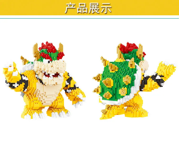 2200 шт. 21822 и т. Д. Мультяшная фигурка Koopa King аниме алмаз здания конструктор Сделай Сам игрушки для детей Подарки Brinquedos детей